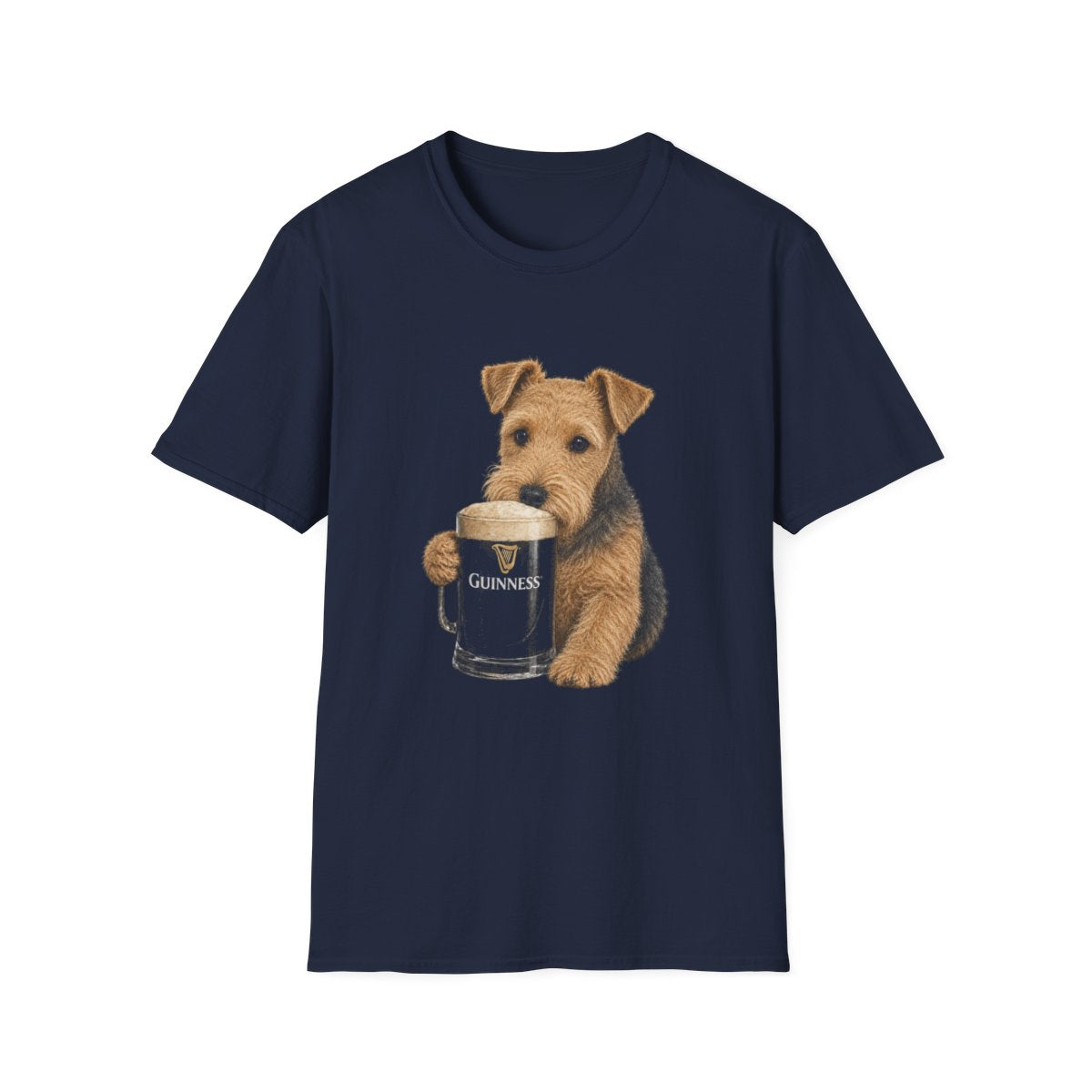 Lakeland Terrier With A Pint Tee - Navy