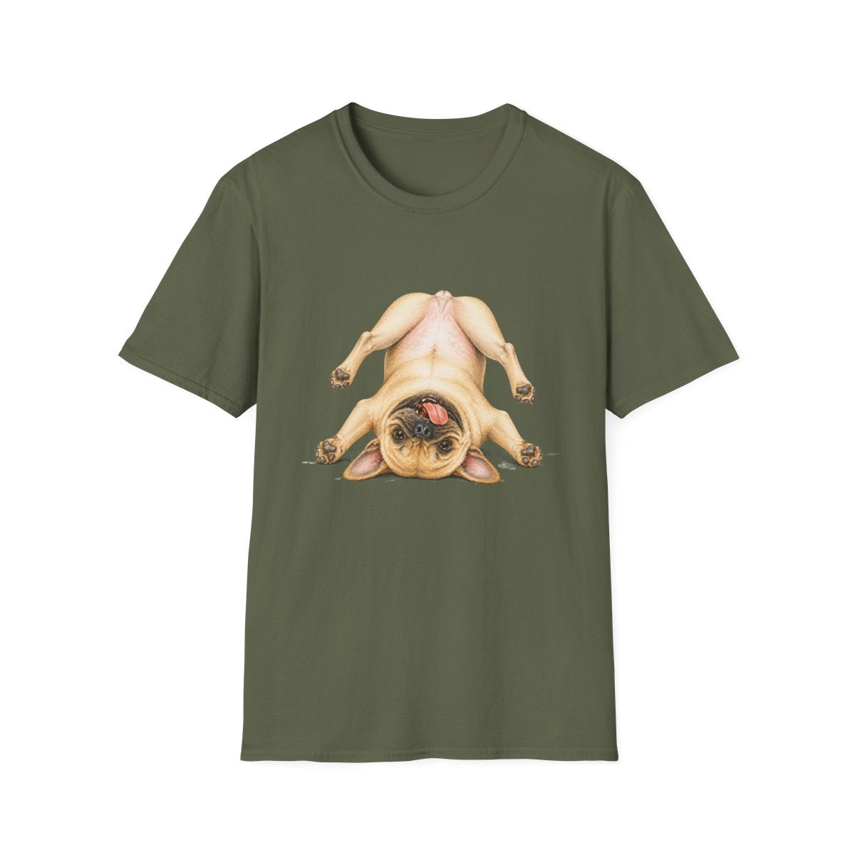 Living My Best Life French Bulldog Tee - Military Green