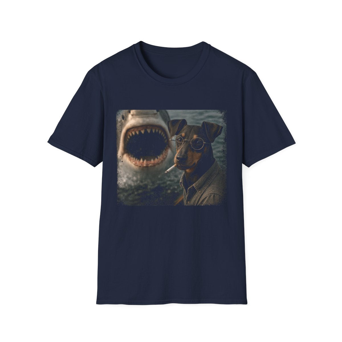 Manchester Terrier and Shark Tee - Navy