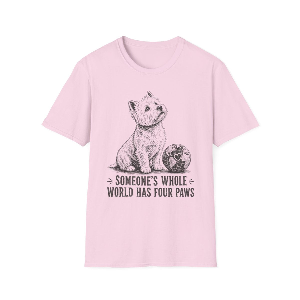 My Whole World Westie Tee - Light Pink