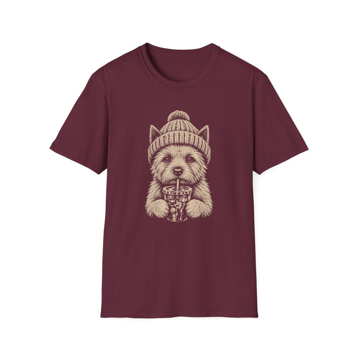 Norwich Terrier Cold Brew Tee - Maroon
