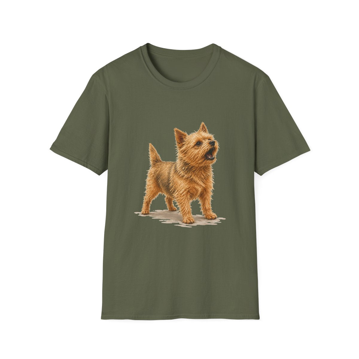Norwich Terrier Head Of Security Tee - Military Green