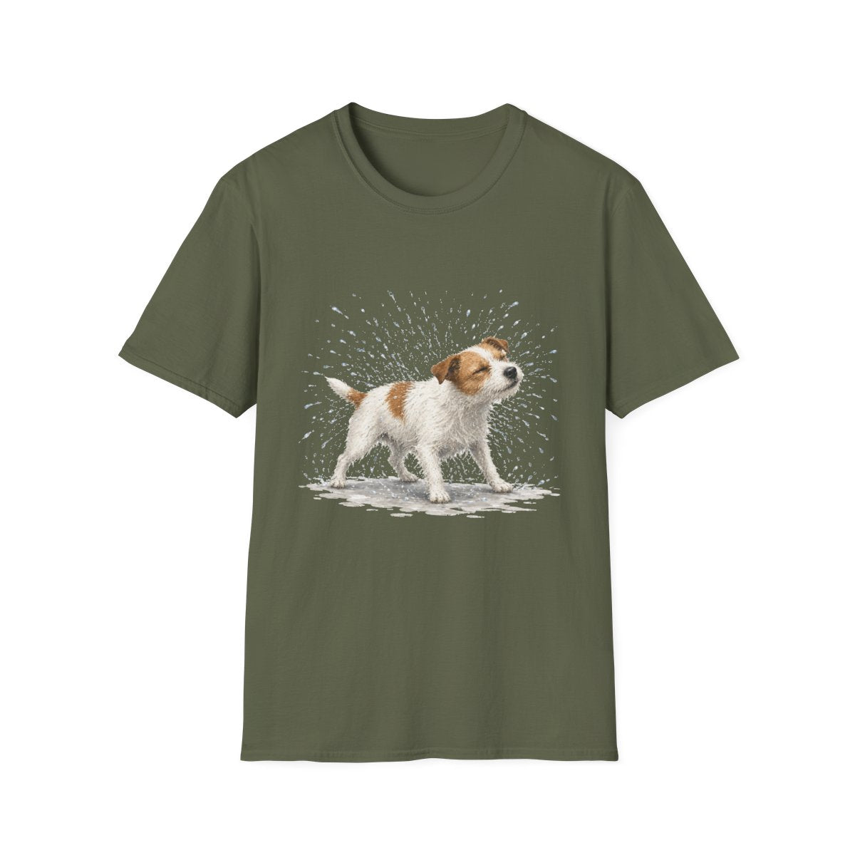 Not A Fan Of Bath Time Jack Russell Terrier Tee - Military Green