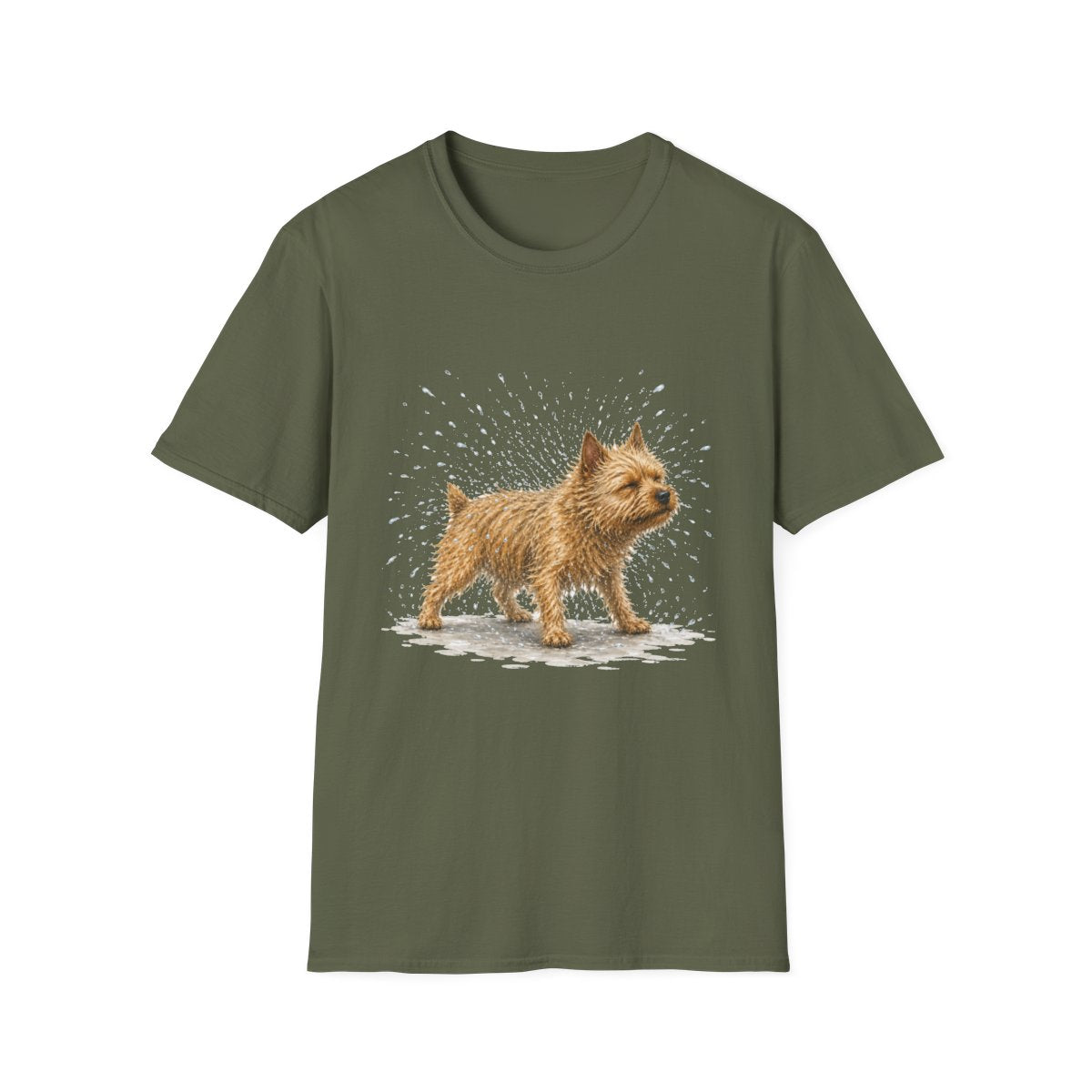 Not A Fan Of Bath Time Norwich Terrier Tee - Military Green