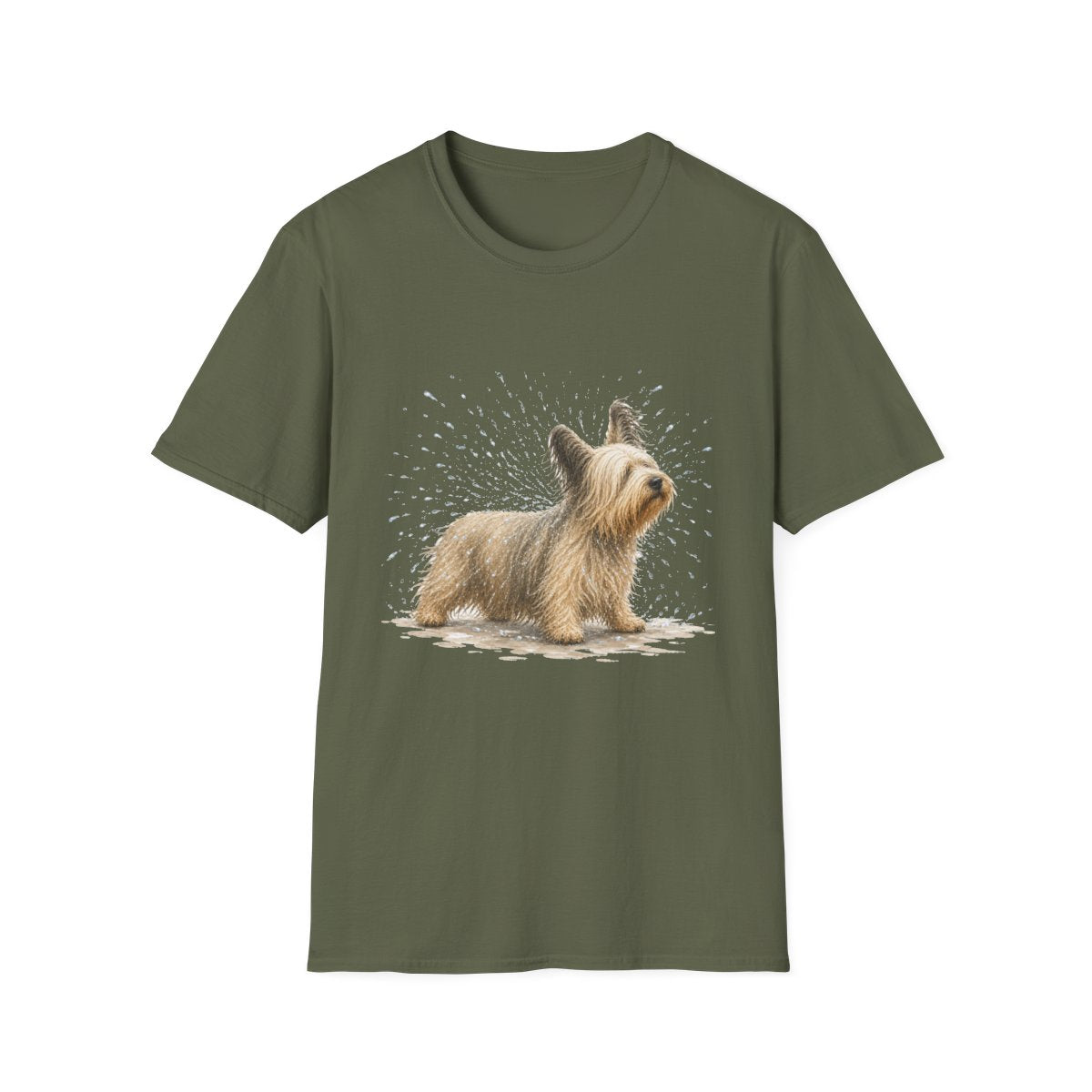 Not A Fan Of Bath Time Skye Terrier Tee - Military Green