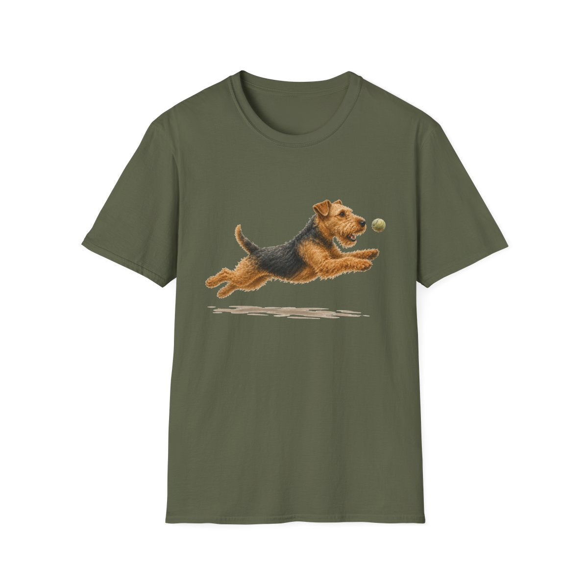Nothing Gets Past My Airedale Terrier Tee - Military Green