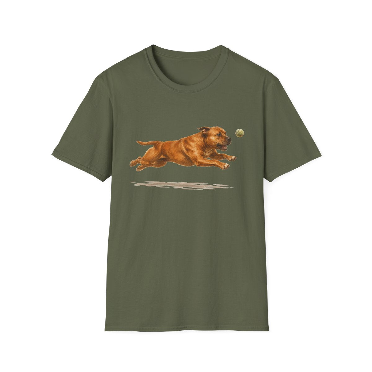 Nothing Gets Past My Staffordshire Bull Terrier Tee - Military Green
