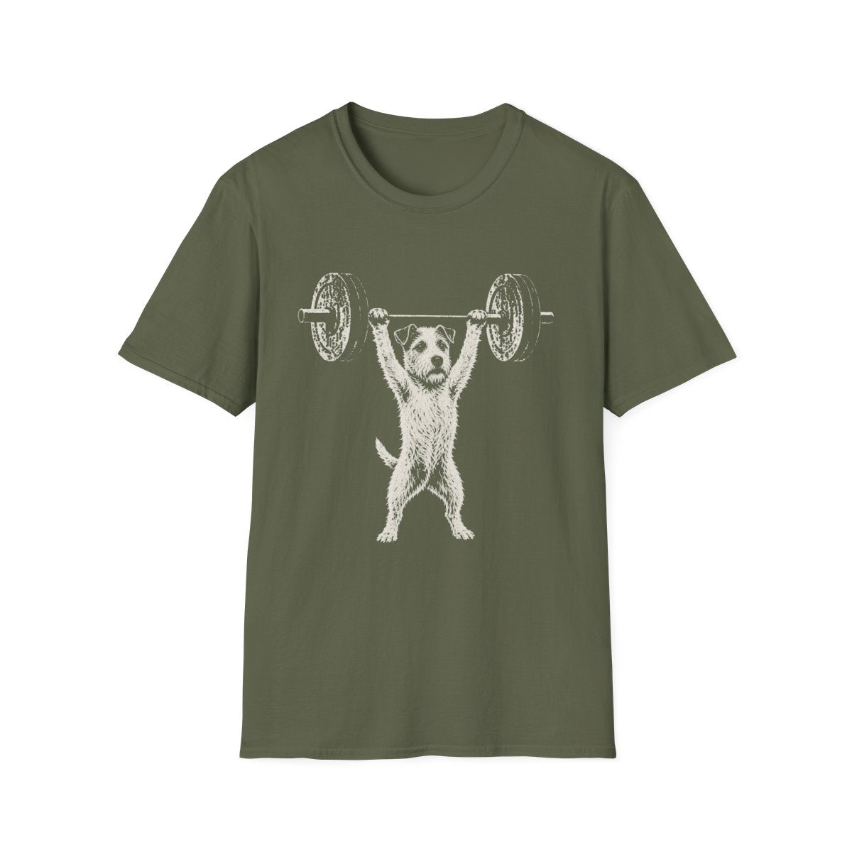 Parson Russell Terrier Powerlifting Tee - Military Green