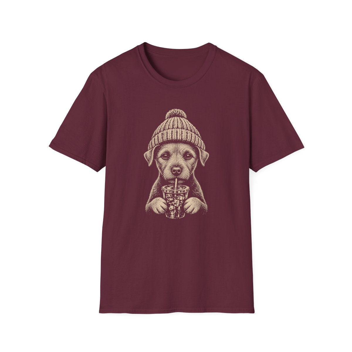 Patterdale Terrier Cold Brew Tee - Maroon