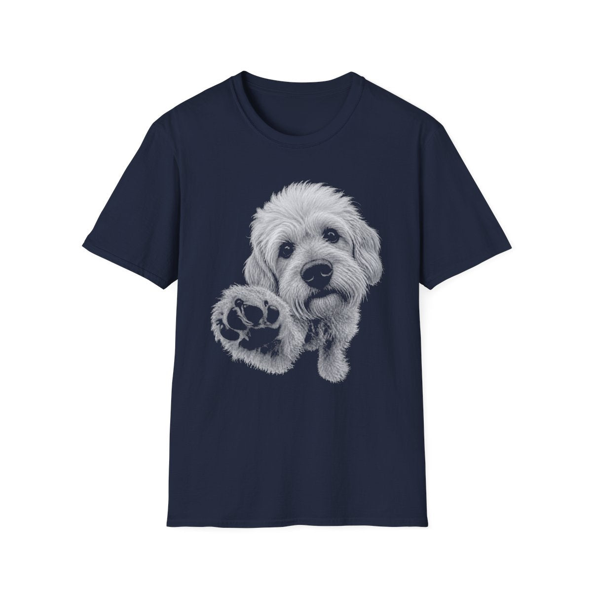 Paw Reach Dandie Dinmont Terrier Tee - Navy
