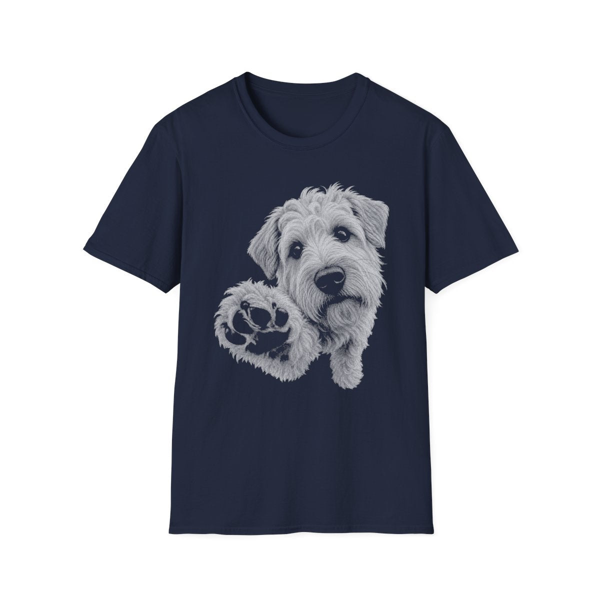 Paw Reach Soft Coated Wheaten Terrier Tee - Navy