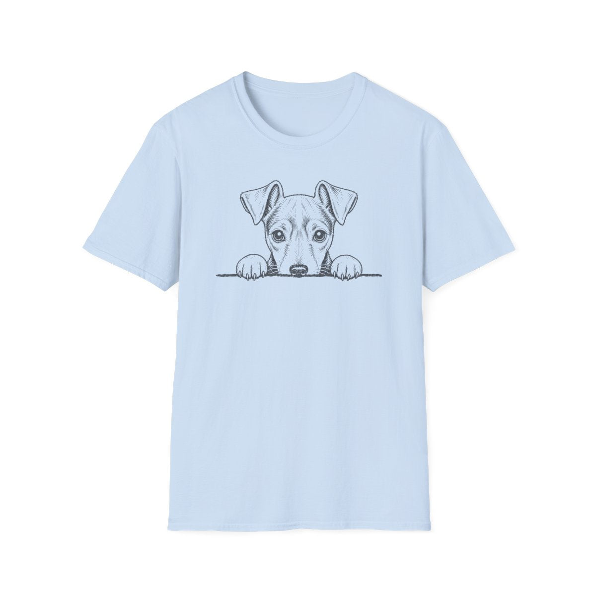 Peekaboo Manchester Terrier Tee - Light Blue