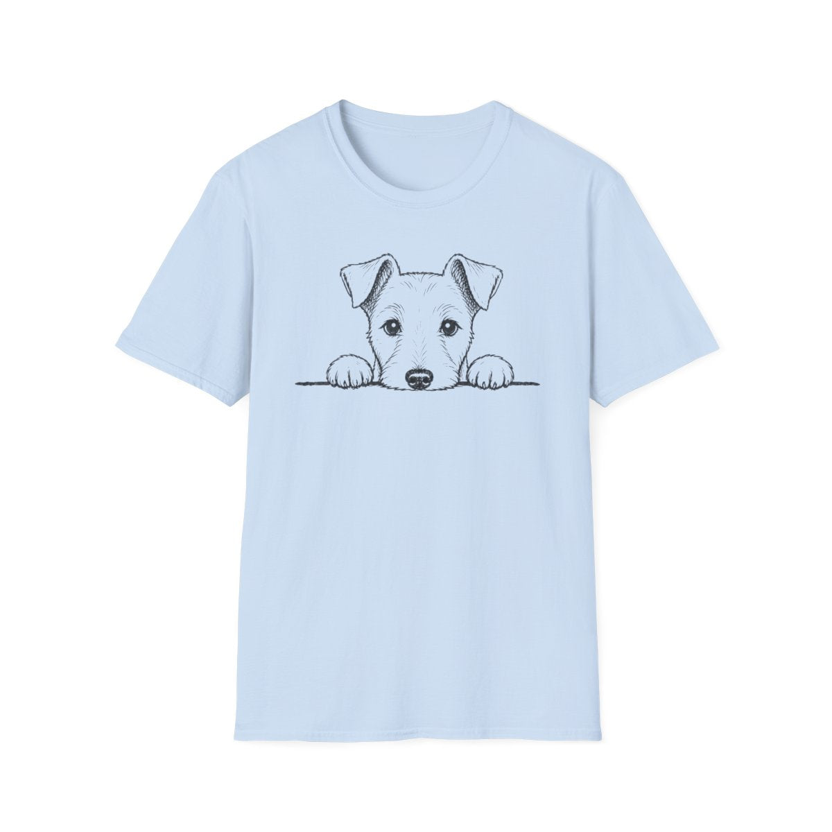 Peekaboo Smooth Fox Terrier Tee - Light Blue