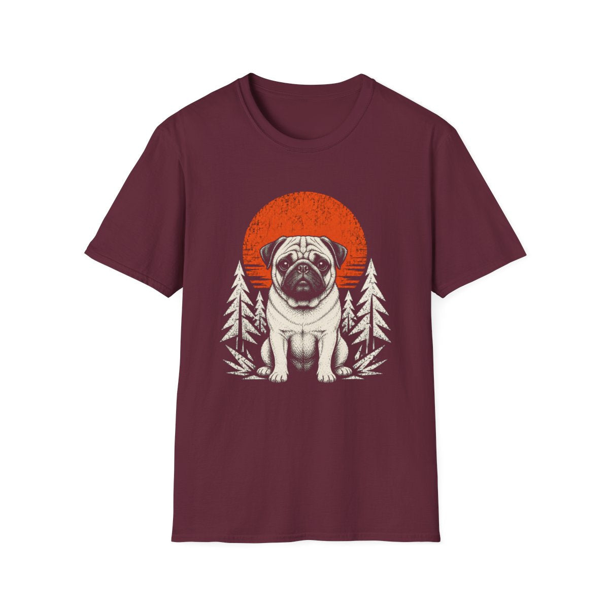 Pug Adventure Club Tee - Maroon