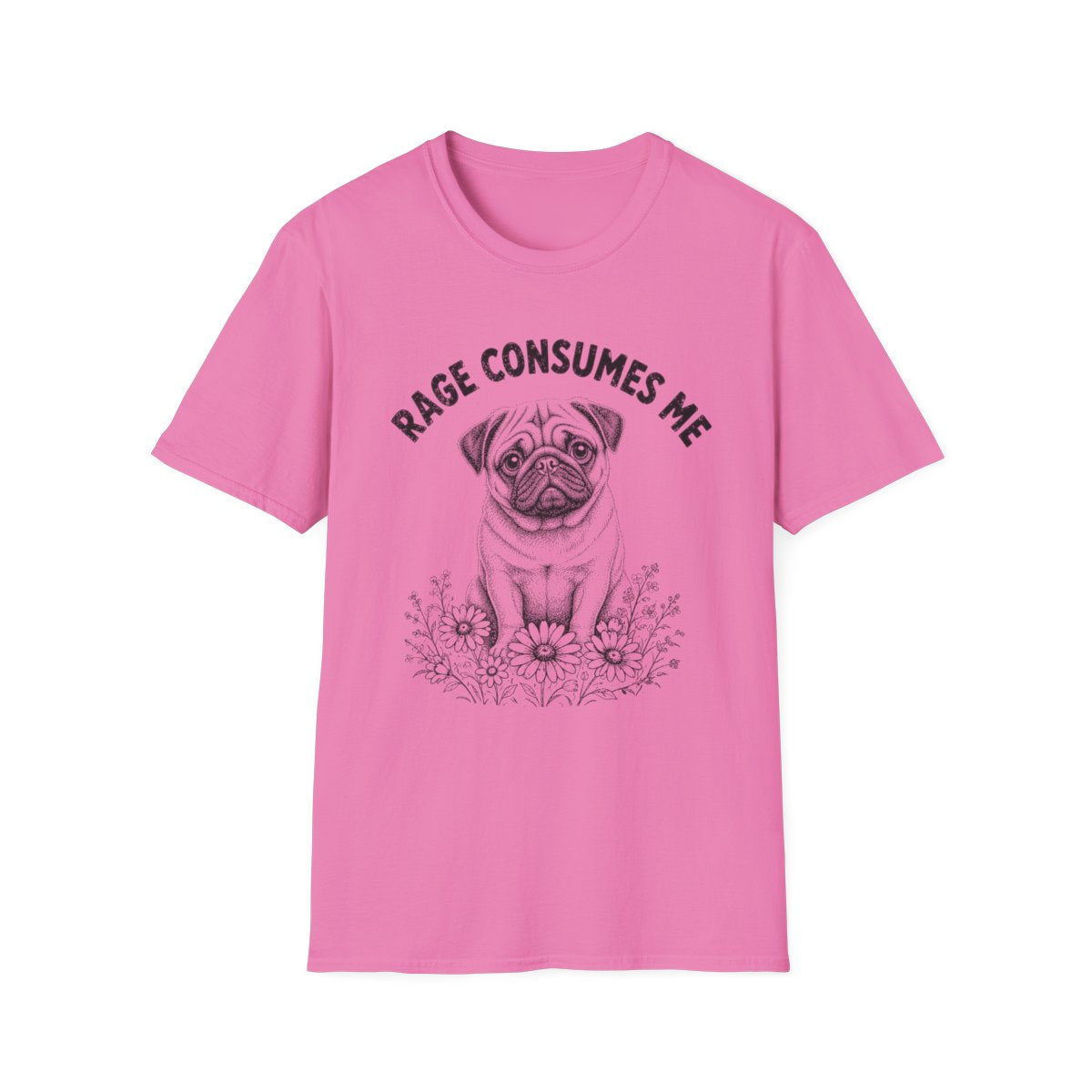 Pug Rage Consumes Me Tee - Azalea