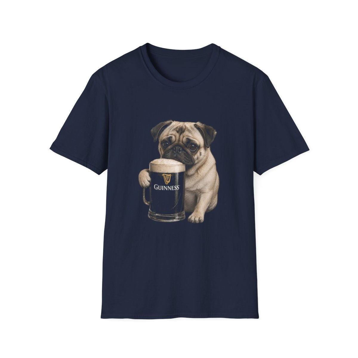Pug With A Pint Tee - Navy