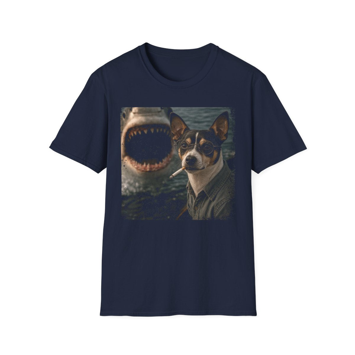 Rat Terrier and Shark Tee - Navy