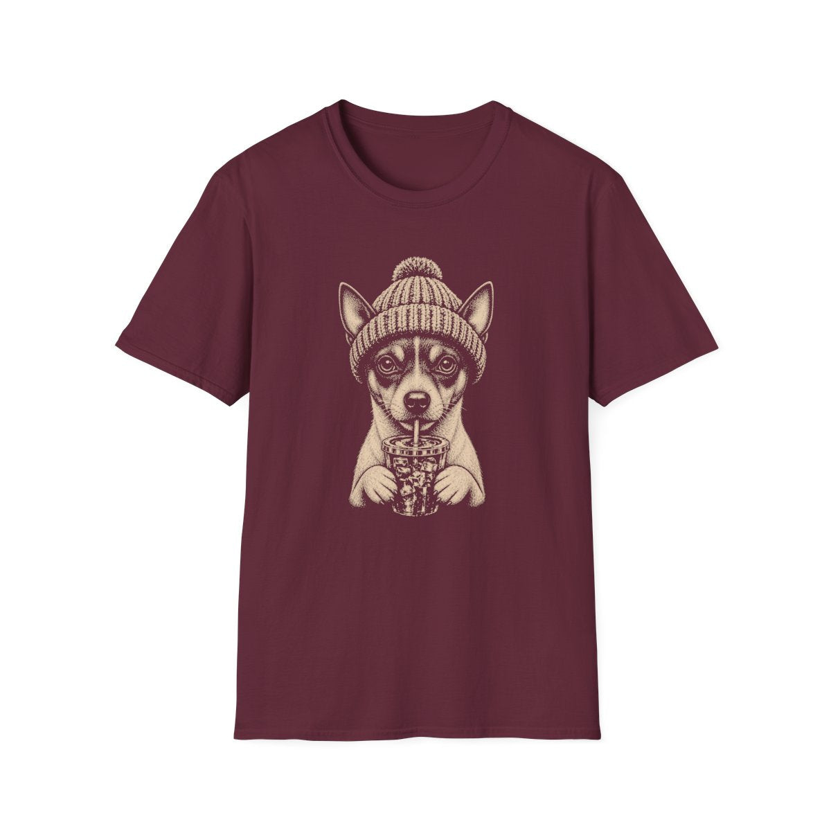 Rat Terrier Cold Brew Tee - Maroon