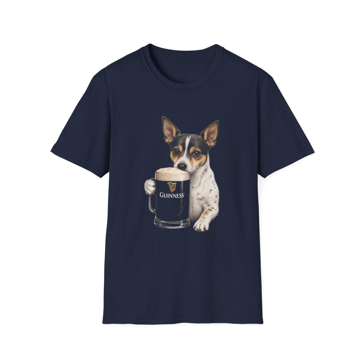 Rat Terrier With A Pint Tee - Navy
