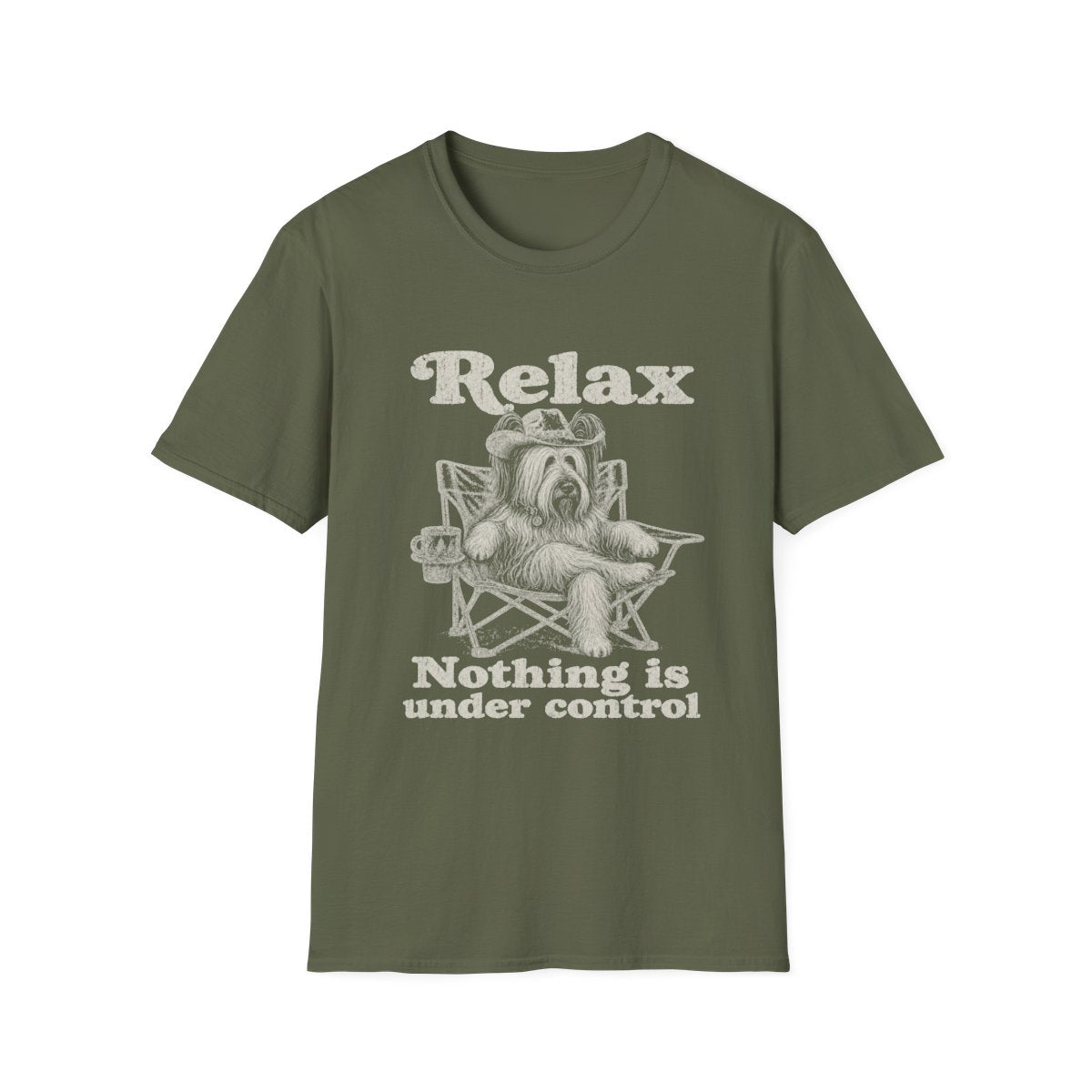 Relax Skye Terrier Tee - Military Green
