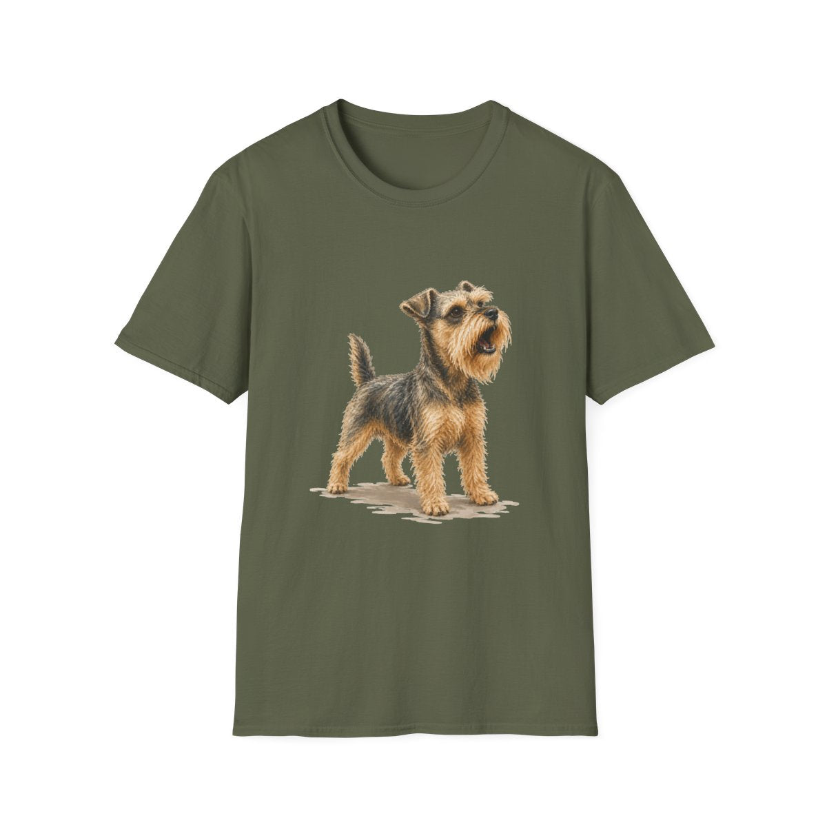 Schnauzer Head Of Security Tee - Military Green