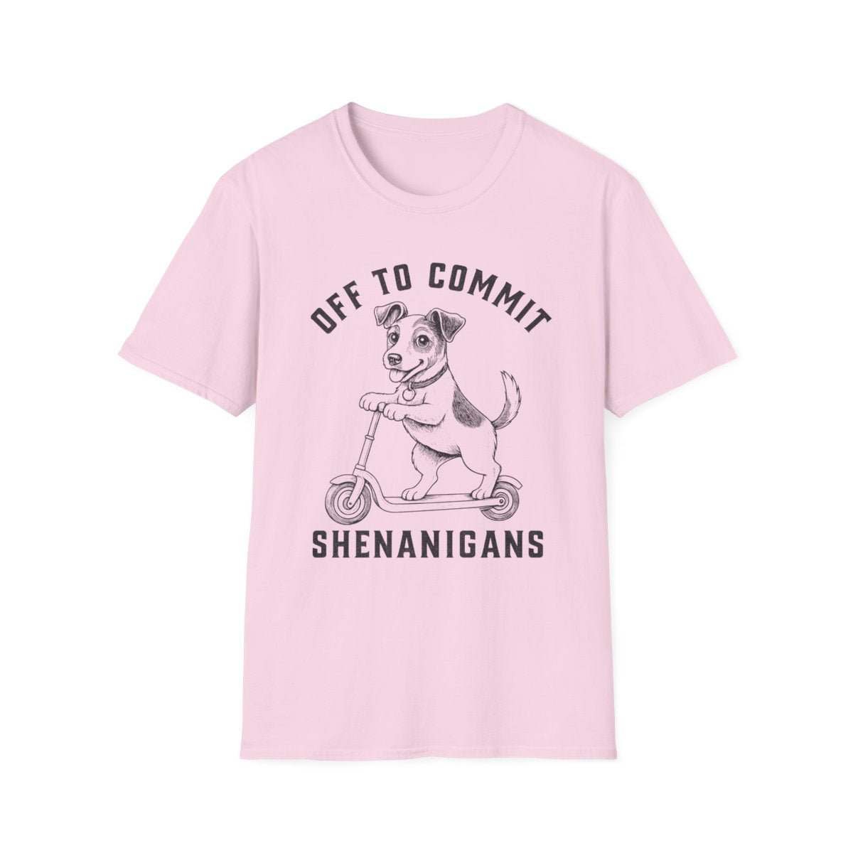 Scooter Jack Russell Terrier Tee - Light Pink