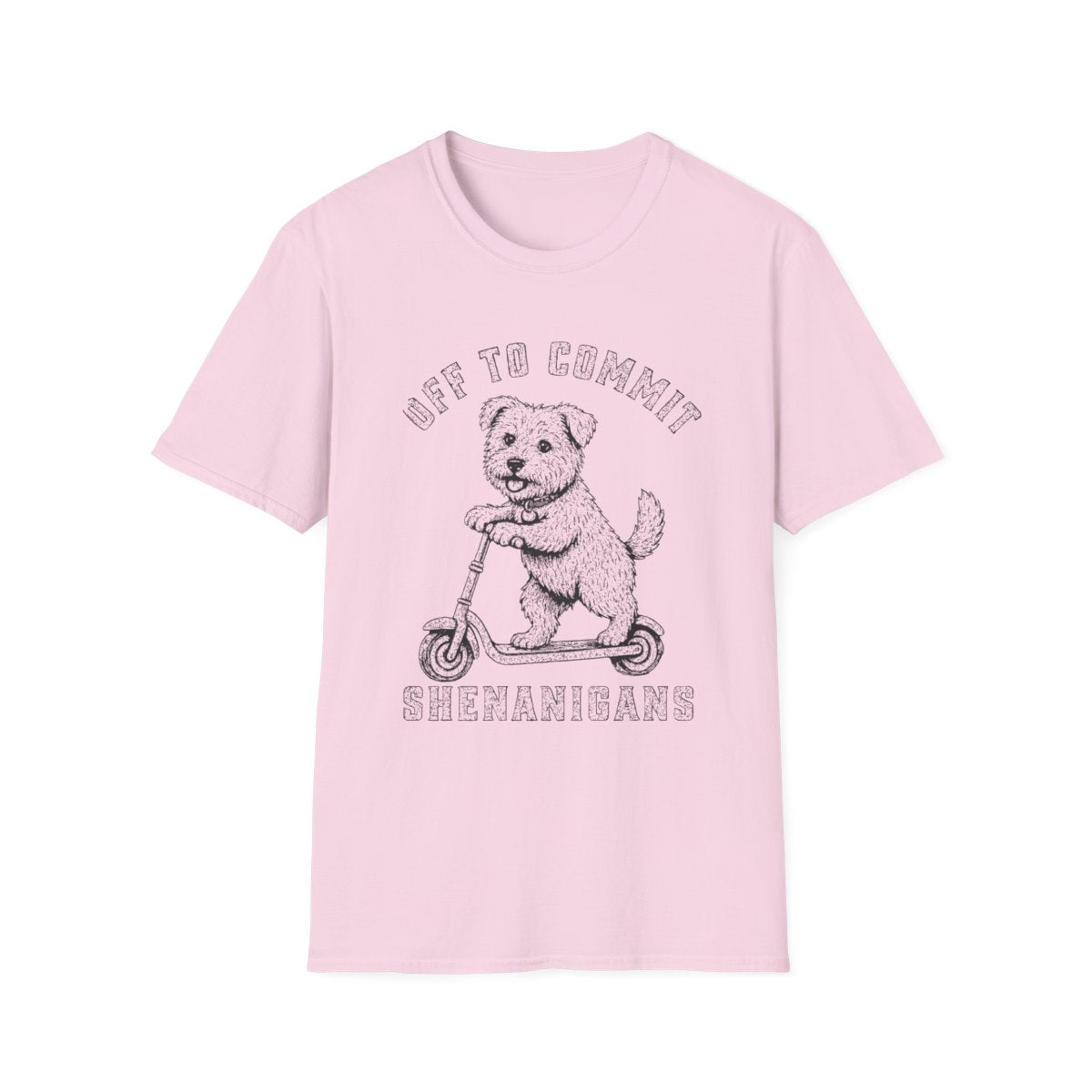 Scooter Norfolk Terrier Tee - Light Pink