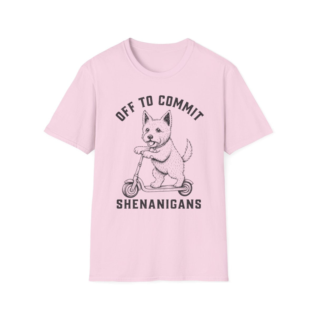 Scooter Norwich Terrier Tee - Light Pink