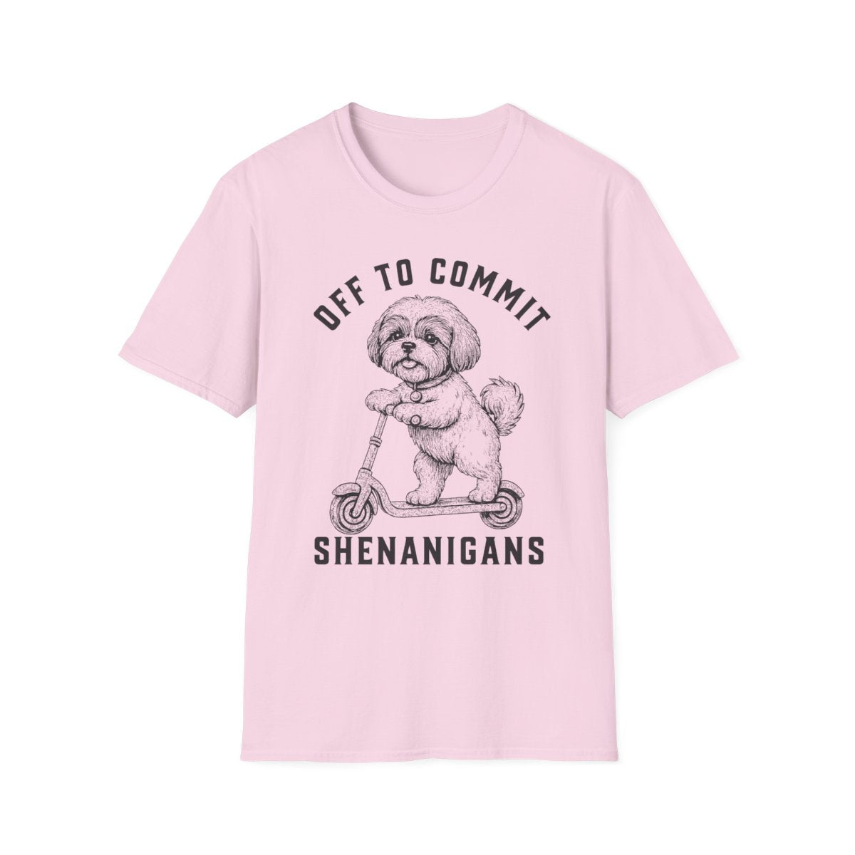 Scooter Shih Tzu Tee - Light Pink