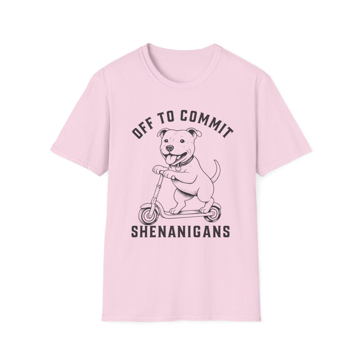 Scooter Staffordshire Bull Terrier Tee - Light Pink