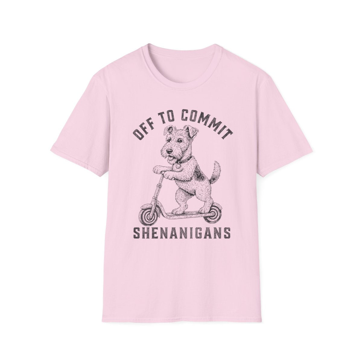 Scooter Wire Fox Terrier Tee - Light Pink