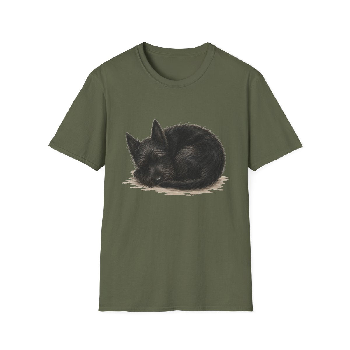 Scottish Terrier Rest At Last Tee - Military Green