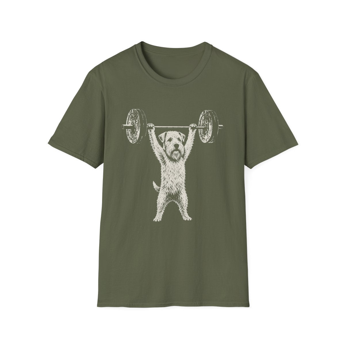 Sealyham Terrier Powerlifting Tee - Military Green