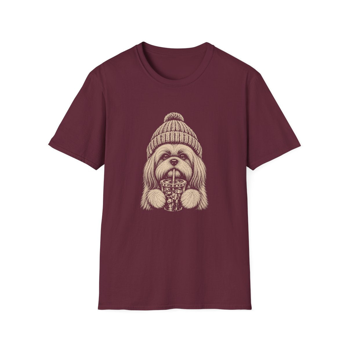 Shih Tzu Cold Brew Tee - Maroon