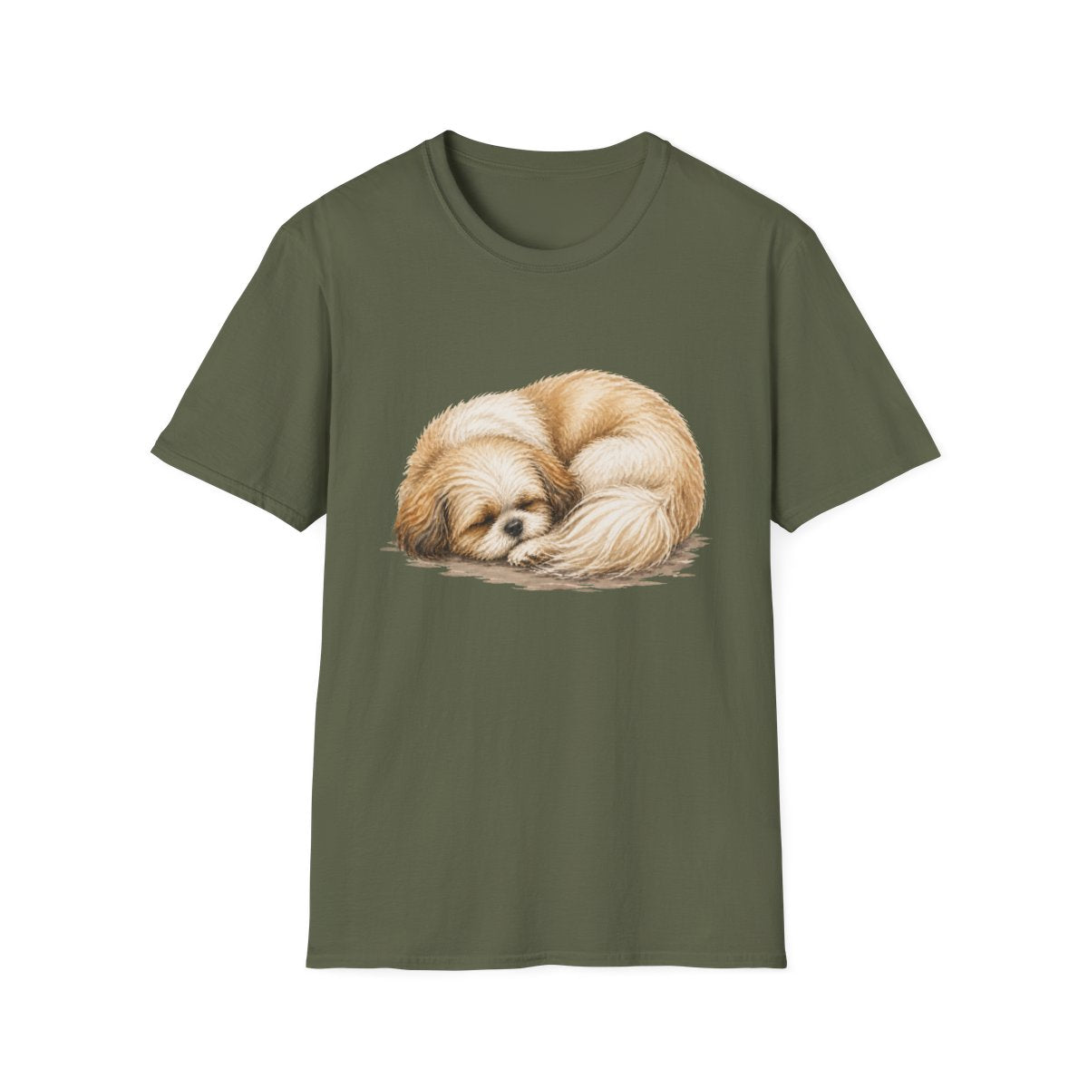 Shih Tzu Rest At Last Tee - Military Green