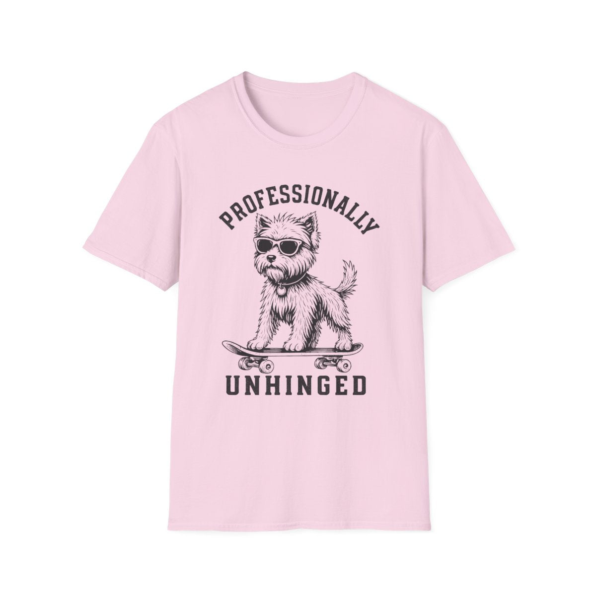 Skateboard Australian Terrier Tee - Light Pink