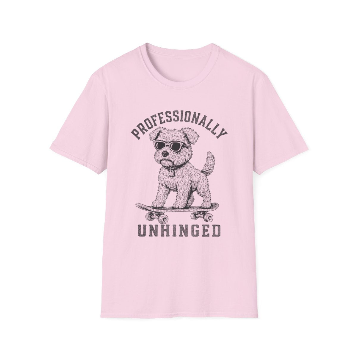 Skateboard Norfolk Terrier Tee - Light Pink