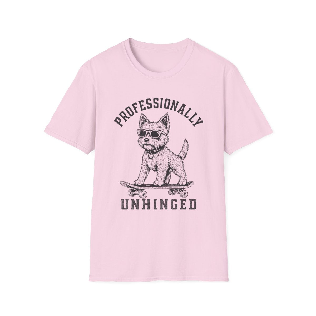 Skateboard Norwich Terrier Tee - Light Pink