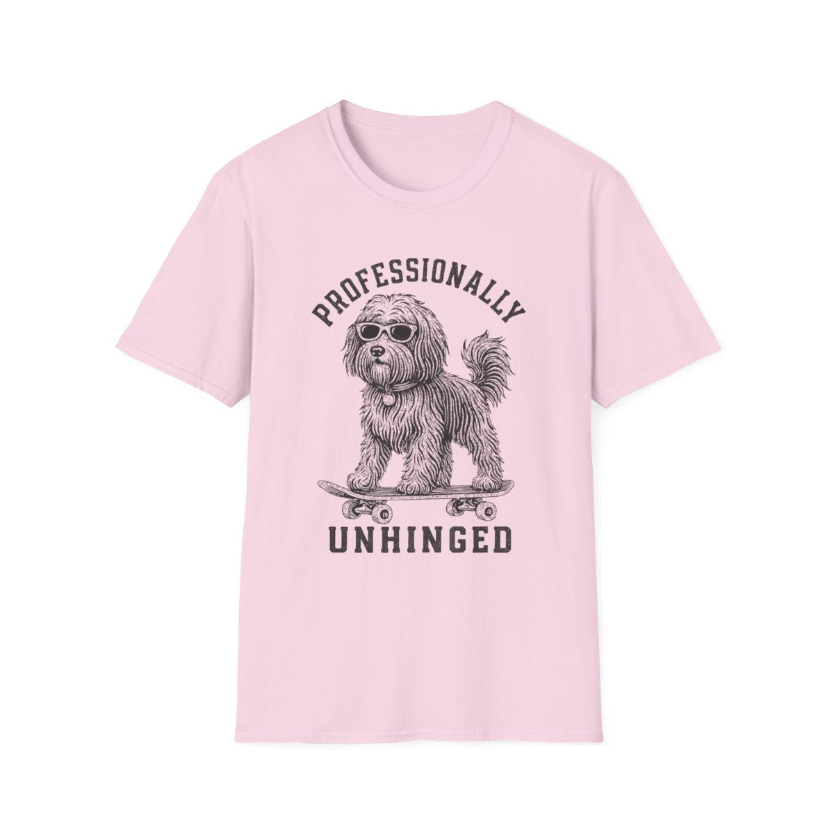 Skateboard Tibetan Terrier Tee - Light Pink