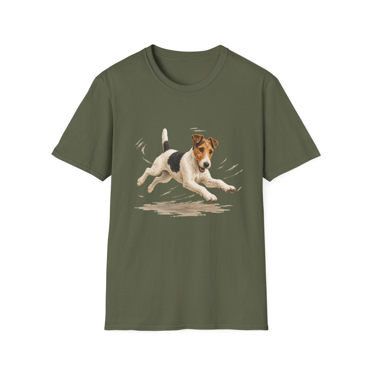 Smooth Fox Terrier Certified Zoomies Champion Tee - Military Green