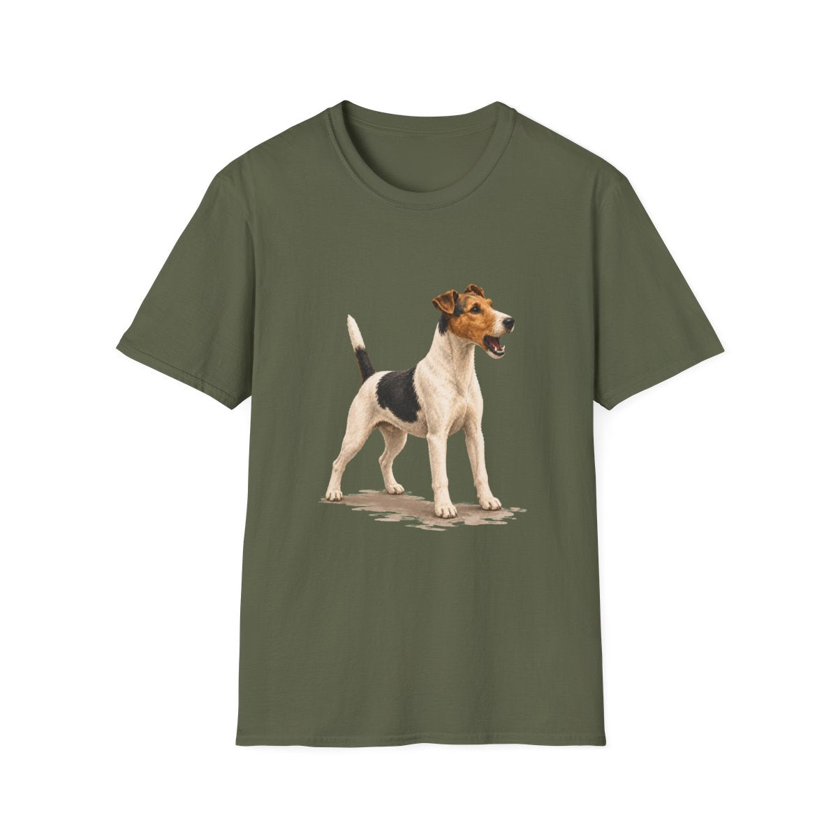 Smooth Fox Terrier Head Of Security Tee - Military Green