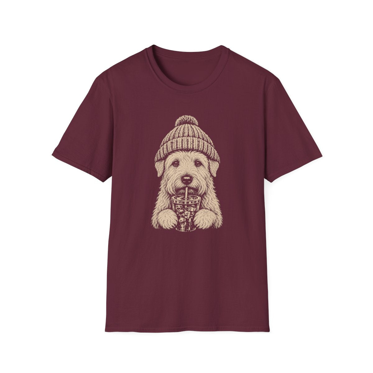 Soft Coated Wheaten Terrier Cold Brew Tee - Maroon