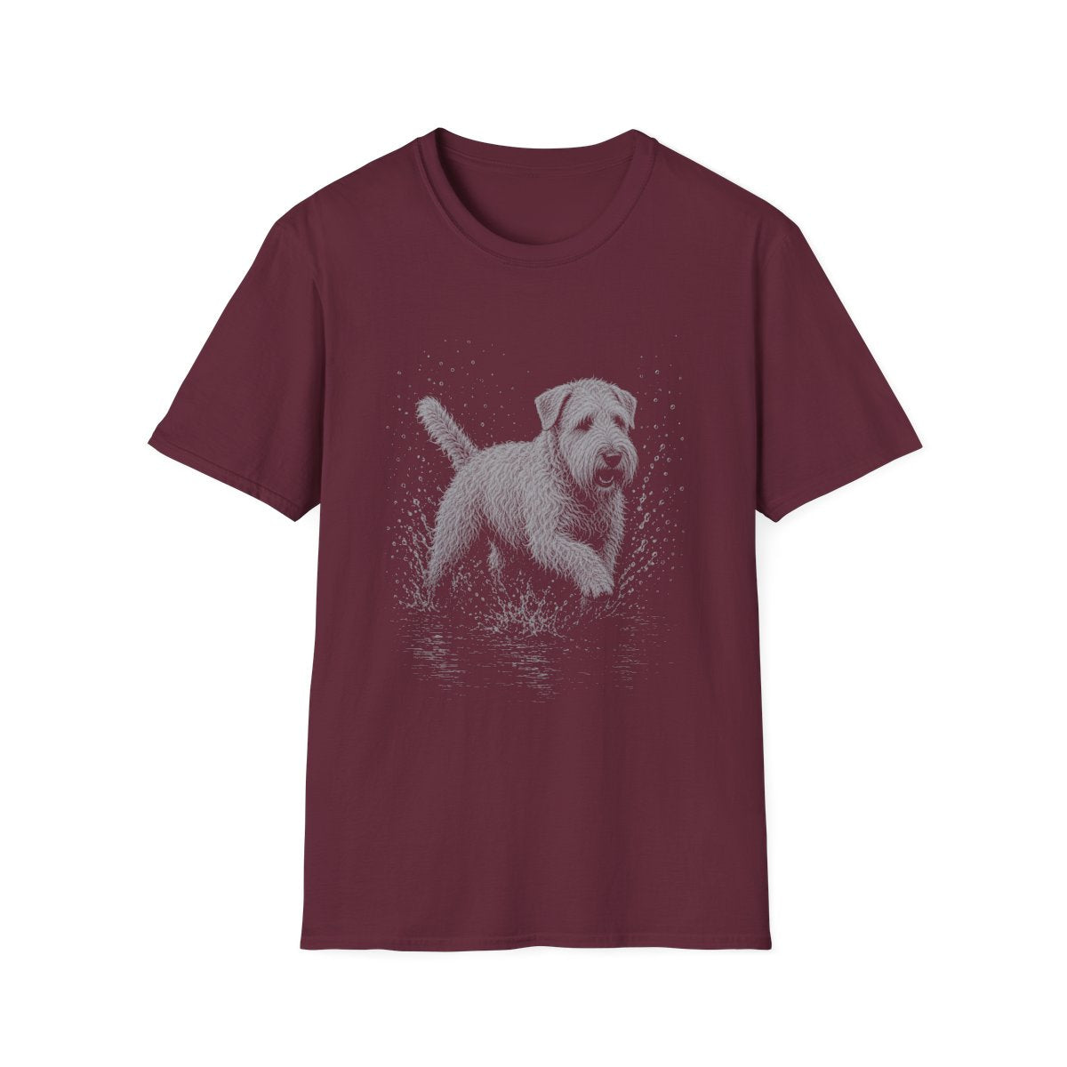 Soft Coated Wheaten Terrier Water Run Tee - Maroon