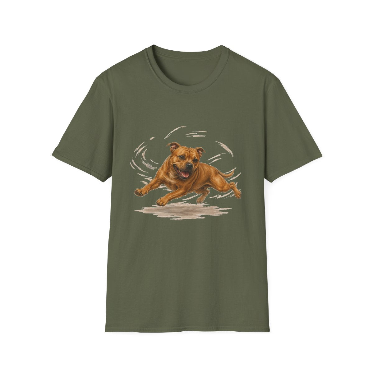 Staffordshire Bull Terrier Certified Zoomies Champion Tee - Military Green