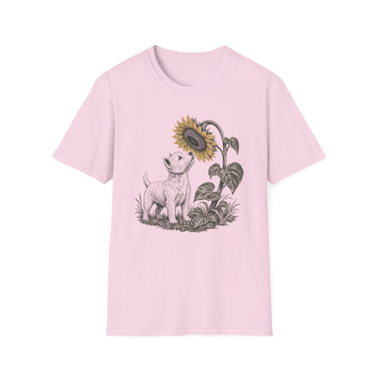 Sunflower Westie Tee - Light Pink