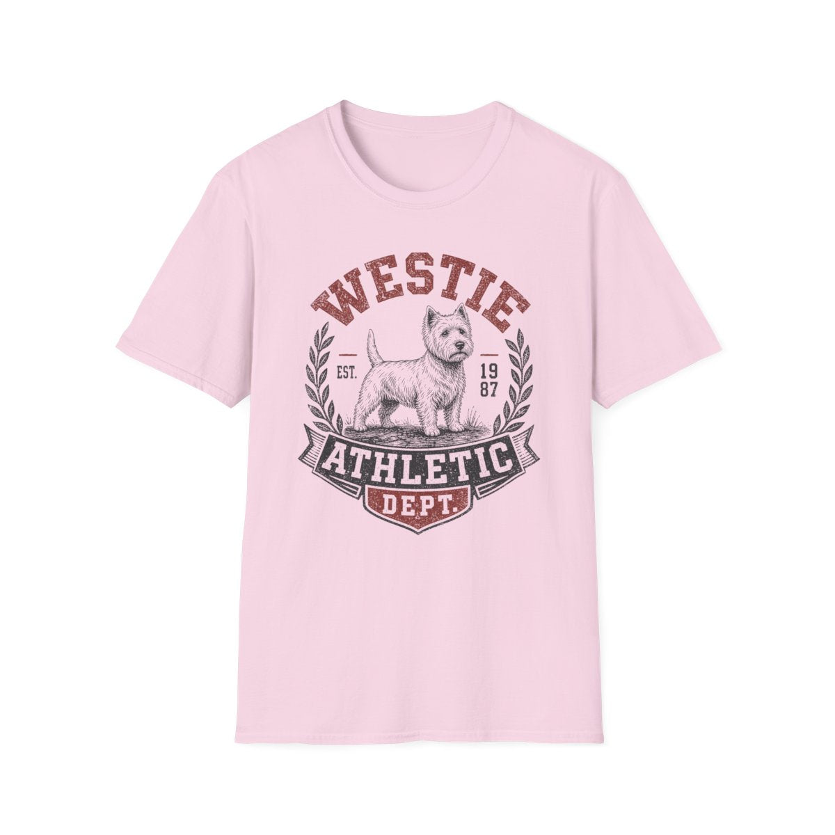 Westie Athletic Dept Tee - Light Pink