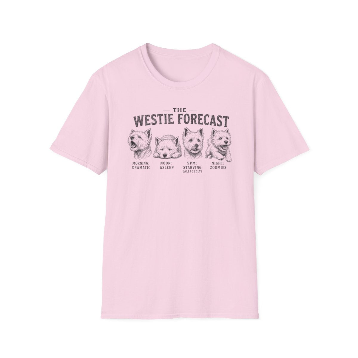 Westie Forecast Tee - Light Pink