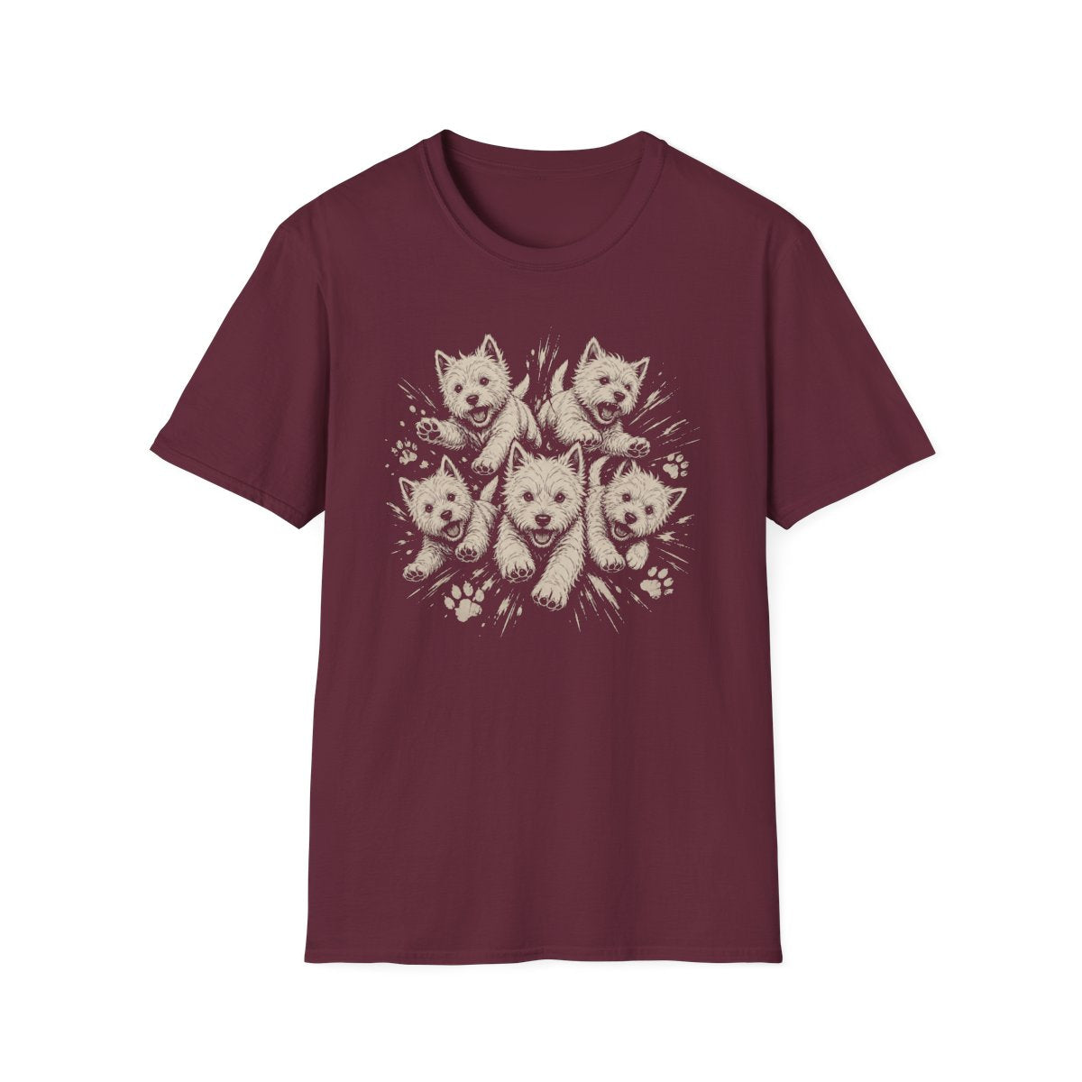 Westie Pack Attack Tee - Maroon