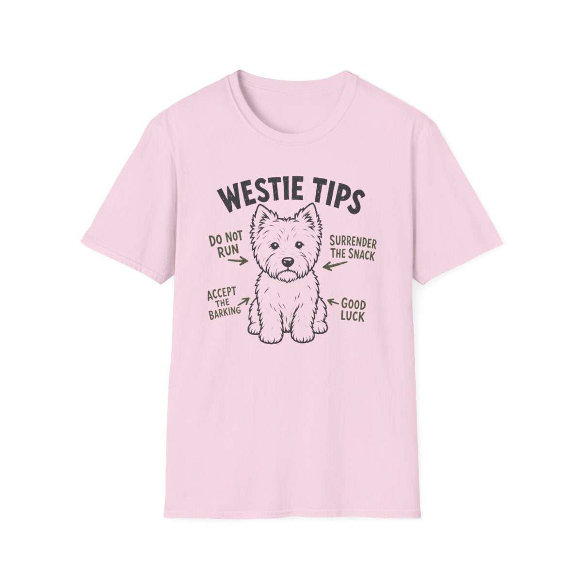 Westie Tips Tee - Light Pink