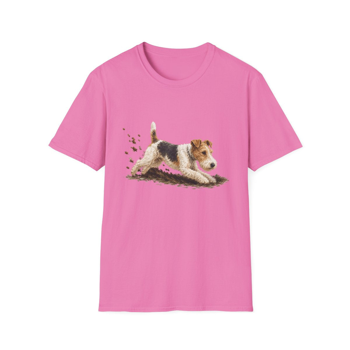 Wire Fox Terrier Excavating Mode On Tee - Azalea